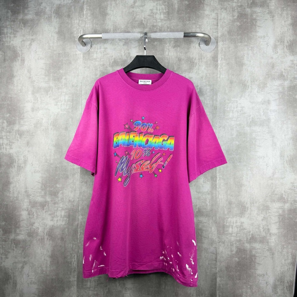 Authentic Balenciaga Fuchsia Unisex Tee